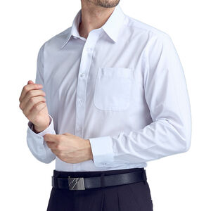防皺合身長袖襯衫R00072-白16.5