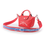 LONGCHAMP LE PLIAGE XTRA 撞色背帶牛皮迷你二用折疊包/紅色, , large