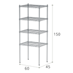 【Y HOUSE】60x45x150cm Lightweight Four-layer Iron Rack Iron Rack Shelf - Painted Black, , large