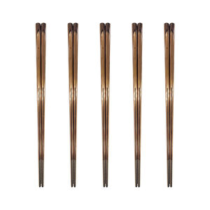 CLARE 可蕾爾 典鑽316不鏽鋼筷鍍鈦防滑筷 雙玫瑰金23cm五入-Leidea樂德兒