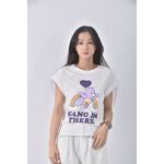 (S) muse圖案白色短袖上衣二手衣, , large