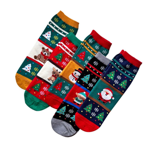 [Kaimei Cotton] MIT Made in Taiwan Pure Cotton Cute Christmas Socks Christmas Socks Christmas Gifts Five Pairs Randomly Excellent