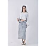 (XL) 丹寧牛仔藍色長裙二手衣, , large