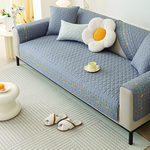 【寢室安居】100%純棉四季透氣沙發座墊-深灰藍 (70x180cm), , large