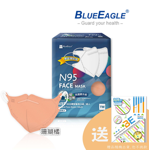 【Blue Eagle】N95 3D Adult Medical Face Mask (with Adjustable Nose-Clip) Black 50 pack