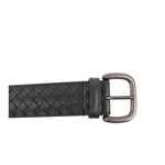 BOTTEGA VENETA 牛皮編織皮帶80cm/34"寬4cm/黑色, , large