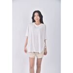 (XL) palette韓牌質感白色短袖上衣二手衣, , large