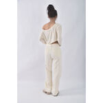 (M) 高腰直筒白色長褲二手衣, , large