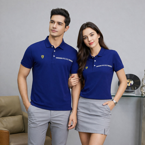  【FALALI】Short-sleeved cooling polo shirt - Women's (navy bluw)