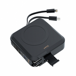 【Timo】五合一自帶線磁吸行動電源 10000mAh - PD/QC快充｜無線充電｜萬用充 | Wh標示 - 蒼勁黑, , large