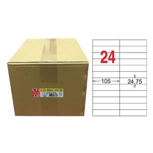 【龍德】LONGDER 三用電腦標籤 A4 24格 24.75*105mm白色1000張/箱 LD-884-W-B(適用雷射、噴墨、影印)