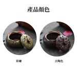 【A&R】招財開運 陶瓷好運連連 蓮花香爐 - 古陶蓮花, , large