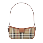 BURBERRY Sling 經典格紋風衣釦肩背包/經典米色/石楠木棕色, , large