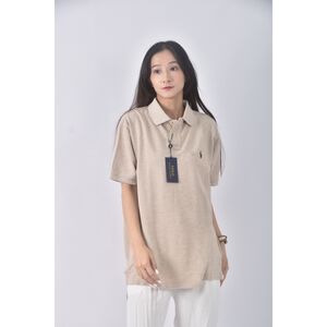 (L) polo ralph lauren質感棉質純棉杏色短袖上衣二手衣