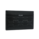 CELINE 滿版凱旋標誌壓印小牛皮中型名片夾/卡片夾/黑色, , large