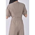 (2XL) before高腰拉鍊棕色綁帶連身裝二手衣, , large