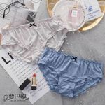 [夢巴黎]  木耳邊冰絲內褲 包臀 冰絲內褲 涼感內褲 抗菌內褲 純棉內褲 無痕內褲 內褲女生 女內褲, , large