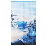 日本製【コスモ】長門簾《富士山冬季雪景》, , large