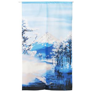 日本製【コスモ】長門簾《富士山冬季雪景》