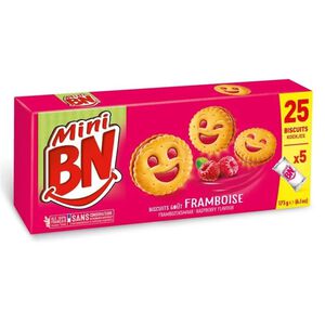 法國BN迷你笑臉餅乾-覆盆子