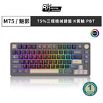 [樂維科技]RK M75 75% 藍牙三模無線機械鍵盤 K黃軸 RGB魅影｜中文, , large