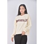 (F) mainstay韓牌質感字母杏色長袖上衣二手衣, , large