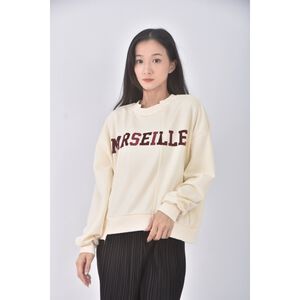 (F) mainstay韓牌質感字母杏色長袖上衣二手衣