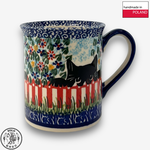 【SOLO Vintage】Cerraf Polish Pottery 280ml Mug Black Cat Garden Series Made in Poland, , large