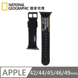 National Geographic Apple Watch Nato Slim Strap Trendy Watchband Suitable for Apple Watch 42/44/45/46/49mm - Black 