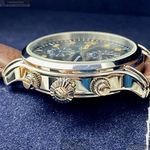 [星晴錶業]MASERATI手錶,42mm,R8871618001寶藍色錶面銀錶殼咖啡色真皮皮革錶帶款, , large