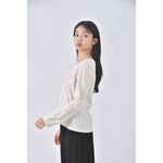 (S) gap質感圓領白色長袖上衣二手衣, , large
