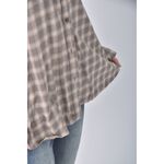 (XL) uniqlo質感棉質格紋棕色長袖上衣二手衣, , large