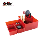 【O-Life】B-014 stacking storage box-black 5-piece set, , large