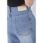 (M) aim高腰丹寧牛仔質感棉質藍色長褲二手衣, , large