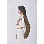 (M) vault in seoul質感修身短版美式綠色長袖上衣二手衣, , large