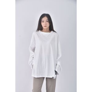 (XL) meu meu字母白色長袖上衣二手衣