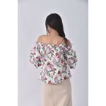 (M) 【房業涵私服】mango花卉白色上衣二手衣, , large