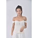 (S) 【安于晴Charlene私服】mipinge質感白色短袖上衣二手衣, , large