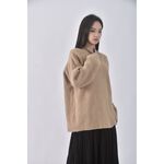 (F) niceioi質感高領杏色長袖上衣二手衣, , large