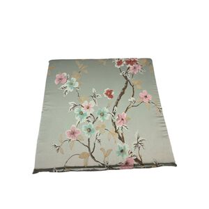 錦簇精密緹花薄坐墊-藍灰