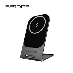 iBRIDGE 15W超輕薄金屬支架無線充電器-黑