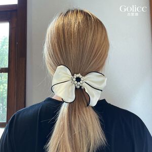 【Gulicc】古莉可 髮圈 韓版小香風 珍珠蝴蝶結馬尾髮圈
