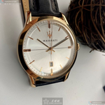 [星晴錶業]MASERATI手錶,42mm,R8851125005白色錶面玫瑰金錶殼深黑色真皮皮革錶帶款, , large
