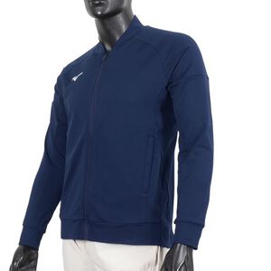 Mizuno 男 運動 外套 針織 慢跑 路跑 訓練 抗紫外線 拉鍊口袋 美津濃 靛藍 [32TCA53113]
