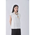 (XL) 紋路白色上衣二手衣, , large