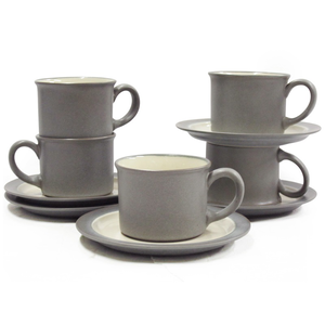 [豐名日本餐具] 咖啡杯五客入組 灰白釉 / C00CS5-50