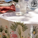 【SOLO歐洲家居】LCW Home 150x150CM 野生動物圓型桌布 桌布 桌巾 防塵布 鄉村風 地中海叢林 火鶴, , large