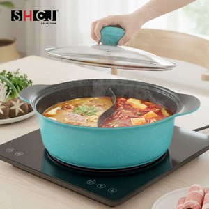 SHCJ 鑄造不沾雙味鴛鴦鍋 32cm IH爐鍋具 煎炒煮湯 火鍋必備 SGS檢驗合格