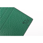 GUCCI 金屬縫線雙G Logo牛皮雙色6卡短夾/黑色/綠色, , large