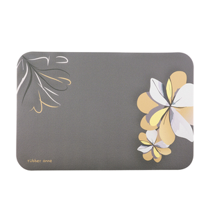 【怪獸】rubber anne 超吸軟式珪藻土吸水地墊 風韻之境(60x40cm) -阡灰